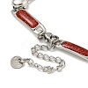 304 Stainless Steel Enamel Rectangle Link Chain Bracelets with Glitter Powder BJEW-S153-04P-01-3