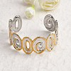 Hammered 304 Stainless Steel Cuff Bangles for Women BJEW-P371-01A-2