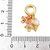 Brass Enamel European Dangle Charms KK-I352-25G-4