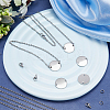 DIY 304 Stainless Steel Blank Flat Round Pendnat Necklace with Cable Chains Making Kit DIY-SC0024-15-4