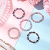 Natural Mixed Stone Beaded Stretch Rings for Women RJEW-JR00868-1