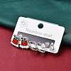 3 Pairs 3 Styles Christmas 304 Stainless Steel Hoop & Stud Earring Sets for Women EJEW-K279-16P-03-1