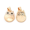 Brass & Glass & Cubic Zirconia Pendants KK-G468-14G-1