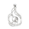 Platinum Plated Brass Pendant Cabochon Settings LS-KK-Q776-01P-06-2