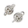 Brass Micro Pave Cubic Zirconia Connector Charms KK-U056-03P-2