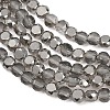 Faceted Flat Round Frosted Crystal Glass Beads Strands GLAA-F007-A03-4