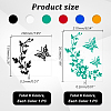 12 Sheets 12 Styles Flower Plastic Self Adhesive Car Stickers STIC-GA0001-11-2