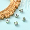 201 Stainless Steel Polymer Clay Rhinestone Inlaid Beads RB-YW0001-11J-2