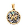 PVD Vacuum Plating 304 Stainless Steel with Paua Shell Pendants STAS-G268-02W-G-2