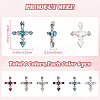 36Pcs 6 Styles Cross Alloy Rhinestone Cabochons MRMJ-CP0001-30S-2