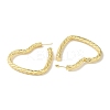 Rack Plating Twist Heart Brass Stud Earrings for Women EJEW-P272-03B-G-2