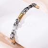 201 Stainless Steel Byzantine Chain Bracelets BJEW-B078-168GP-4