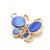 Brass Micro Pave Clear Cubic Zirconia Butterfly Connector Charms KK-C161-01G-11-2