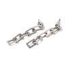 304 Stainless Steel Chain Dangle Stud Earrings for Women EJEW-Q781-27P-2