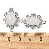 Natural Quartz Crystal Faceted Oval Connector Charms G-G181-06P-08-3