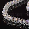 Faceted Electroplate Glass Round Bead Strands X-EGLA-R016-8mm-25-2