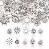 100Pcs 10 Styles Tibetan Style Alloy Charms TIBEP-CJ0001-59-2