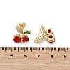 Brass Pave Cubic Zirconia Stud Earrings for Women EJEW-A126-03G-3