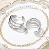 304 Stainless Steel Triple C-Shaped Stud Earrings for Women EJEW-C096-68P-02-5