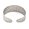 Non-Tarnish 304 Stainless Steel Textured Flat Cuff Bangles LS-BJEW-G694-04P-3