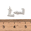 Initial Letter Brass Micro Pave Cubic Zirconia Pendants ZIRC-F008-L-3