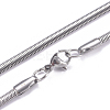 Non-Tarnish 304 Stainless Steel Flat Snake Chains Necklaces NJEW-G340-04P-02-1