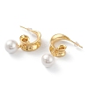 Brass Half Hoop Earrings EJEW-A056-25G-2
