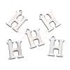 Tarnish Resistant 304 Stainless Steel Alphabet Charms STAS-H122-H-P-2