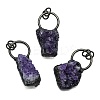 Electroplated Raw Natural Amethyst Pendants G-K404-03AB-1