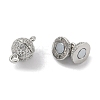 Rack Plating Brass Micro Pave Cubic Zirconia Magnetic Clasps with Loops KK-A224-11P-2