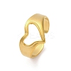 304 Stainless Steel Hollow Heart Open Cuff Rings for Women RJEW-K258-05G-01-2