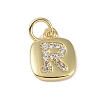 Rack Plating Brass Micro Pave CLear Cubic Zirconia Charms KK-E110-14G-R-1