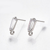 Brass Cubic Zirconia Stud Earring Findings KK-S348-349-1