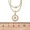 304 Stainless Steel with Natural White Shell Square Disc Pendant Double Layer Necklaces NJEW-K300-06C-G-3