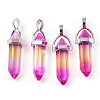 Faceted Bullet Glass Pointed Pendants GLAA-CJC0001-16C-1