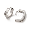 Non-Tarnish 304 Stainless Steel Grooved Polygon Hoop Earrings EJEW-P255-09P-2