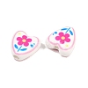 Floral Printed Porcelain Beads PORC-A033-01E-2