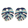Rack Plating Alloy Enamel Pendants ENAM-T015-012B-NR-1