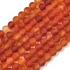 Frosted Natural Red Agate Beads Strands G-F372-6mm-2