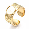 304 Stainless Steel Open Cuff Finger Ring Cabochon Settings X-STAS-T060-05G-3