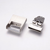 304 Stainless Steel Magnetic Clasps Rhinestone Settings STAS-E144-170P-4