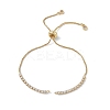 Brass Rhinestone Tennis Slider Bracelet Makings KK-E068-VD015-2-1