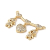 Brass Pave Cubic Zirconia Pendants KK-M287-05G-B-2