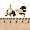 Brass Micro Pave Cubic Zirconia Pendants KK-F908-08G-01-3