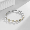 Brass Micro Pave Clear Cubic Zirconia Link Chain Bracelets for Women LS-BJEW-B145-02-1