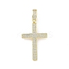 Brass Micro Pave Clear Cubic Zirconia Big Pendants KK-B141-19G-1