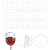Flower Acrylic Wine Glass Charms Tag AJEW-WH0248-384A-1