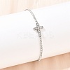 304 Stainless Steel Cup Chains Bracelets for Women BJEW-D364-01A-P-3