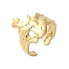 Ion Plating(IP) 304 Stainless Steel Wide Flower Open Cuff Ring for Women X-RJEW-G275-05G-5