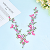 Polyester Rayon Flower Embroider Thread Iron on/Sew On Patches PATC-WH20017-18C-3